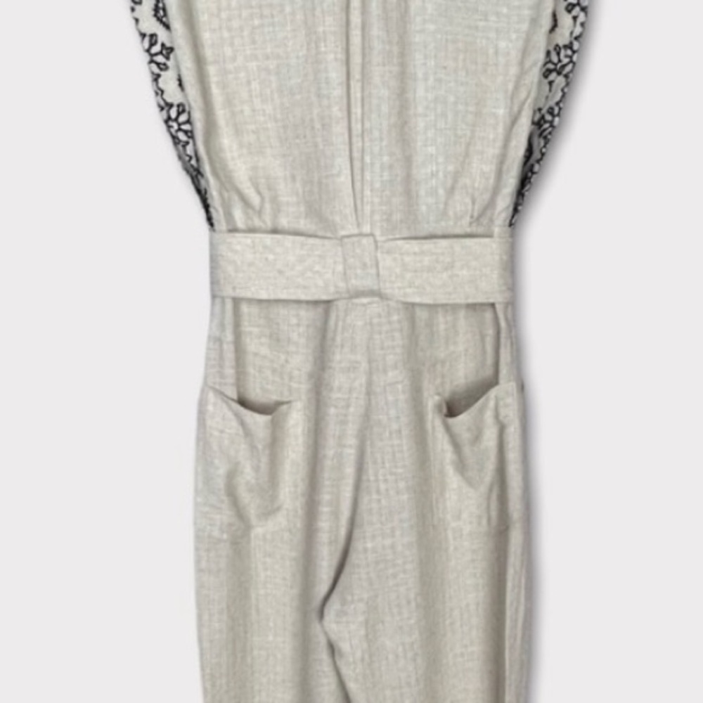 PatBO Embroidered Linen Jumpsuit